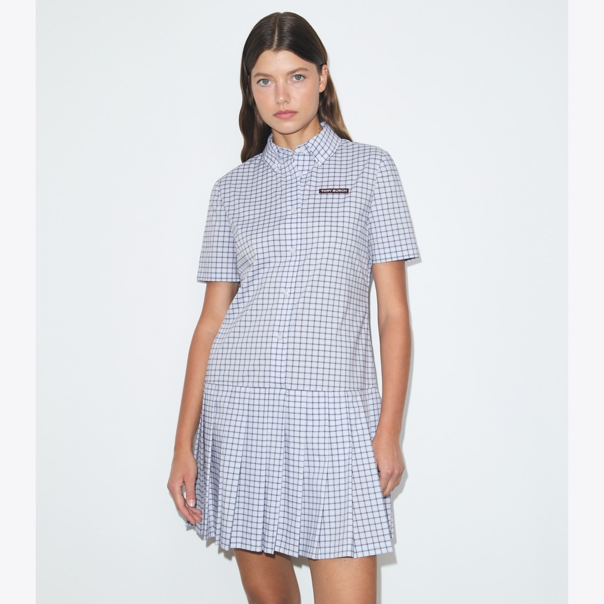 PLAID DROP-WAIST PLEATED GOLF DRESS - thumbnail 2
