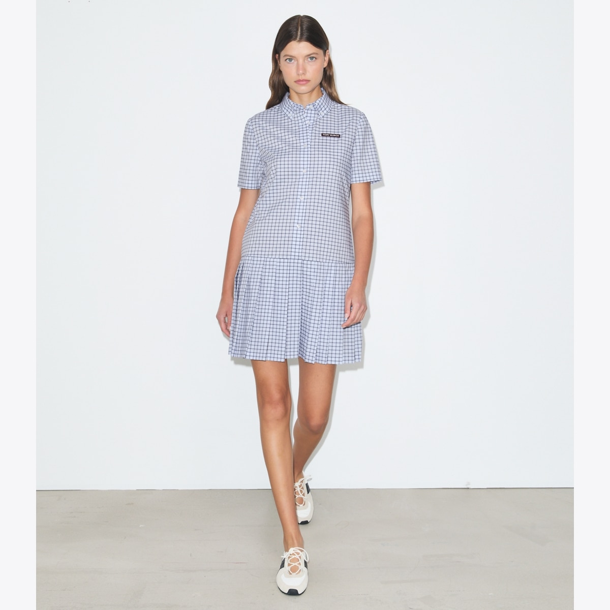PLAID DROP-WAIST PLEATED GOLF DRESS - thumbnail 3