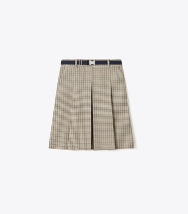 Tory Burch designer bottoms Plaid Golf Skirt in Multi Ivy Plaid front