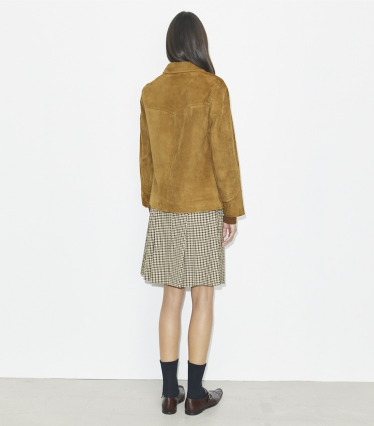 Tory Burch designer ボトムス プレイド ゴルフ スカート in Multi Ivy Plaid on model back