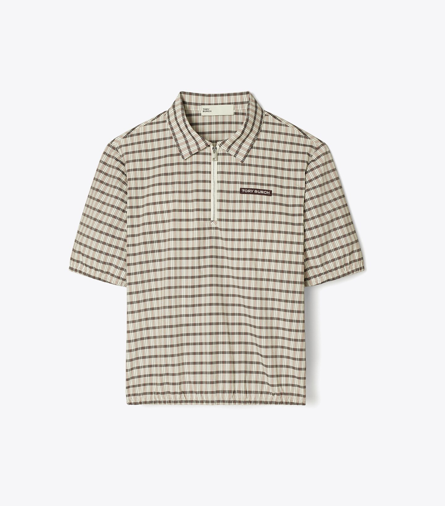 Plaid Half-Zip Polo