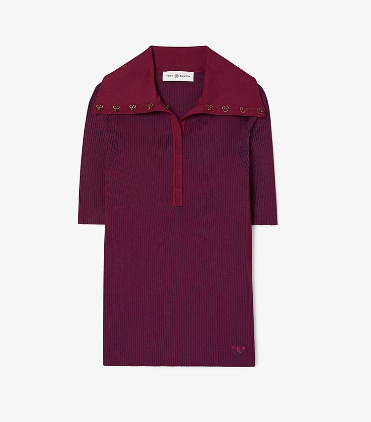 Plaited-Rib Polo : Women's Designer Sweaters | Tory Burch