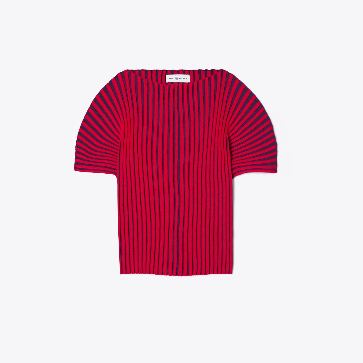 Plaited-Rib Short-Sleeve Sweater: Women's Designer Sweaters | Tory Burch