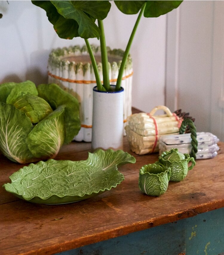 Tory Burch designer vaisselle Plat à crudités collection Lettuce dans Green éditorial