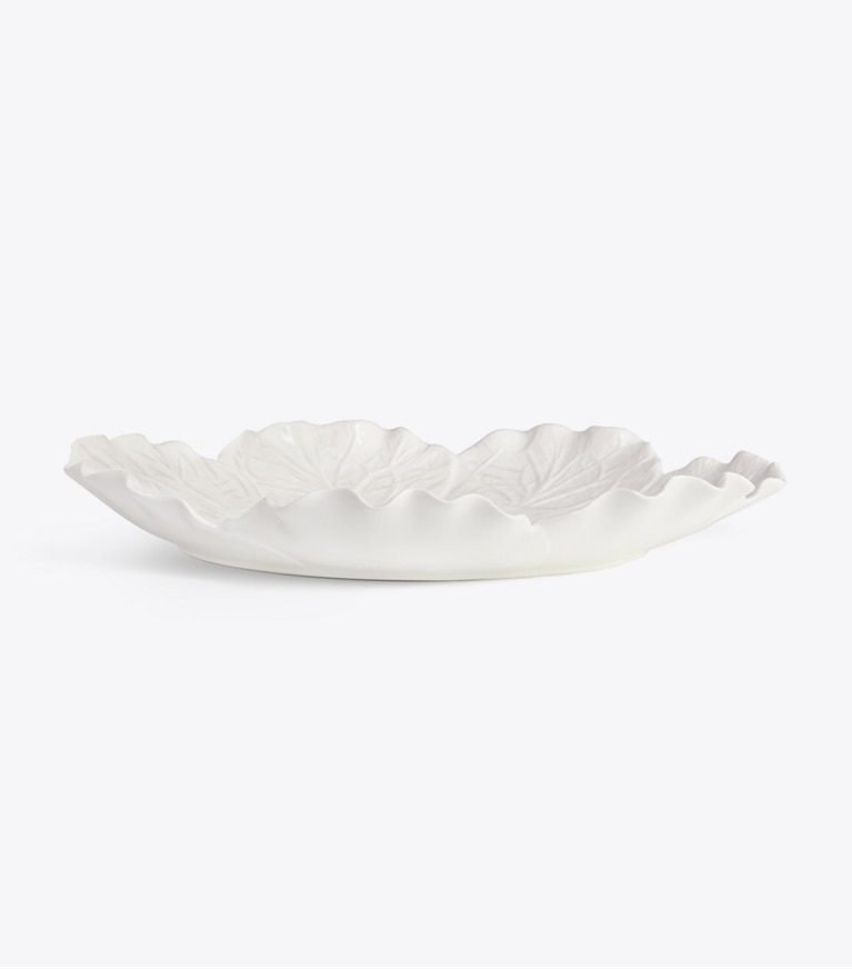 Tory Burch designer vaisselle Plat de service rond collection Lettuce dans White groupe
