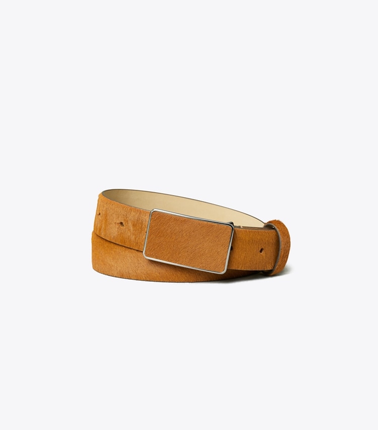 Tory Burch designer belts Plate Belt in Mandorla front