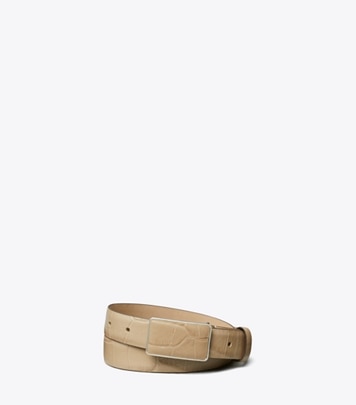 Plate Croc-Embossed Belt: Women's Designer Belts | Tory Burch