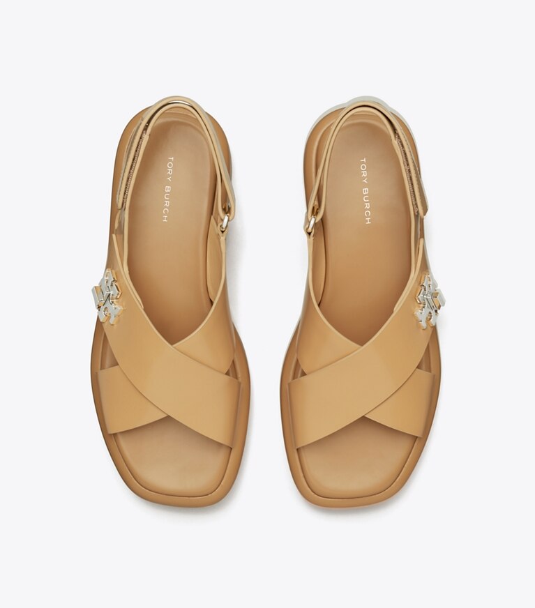 Tory Burch designer sandalen Plateau-Sandale mit Drehverschluss in Cantucci angle