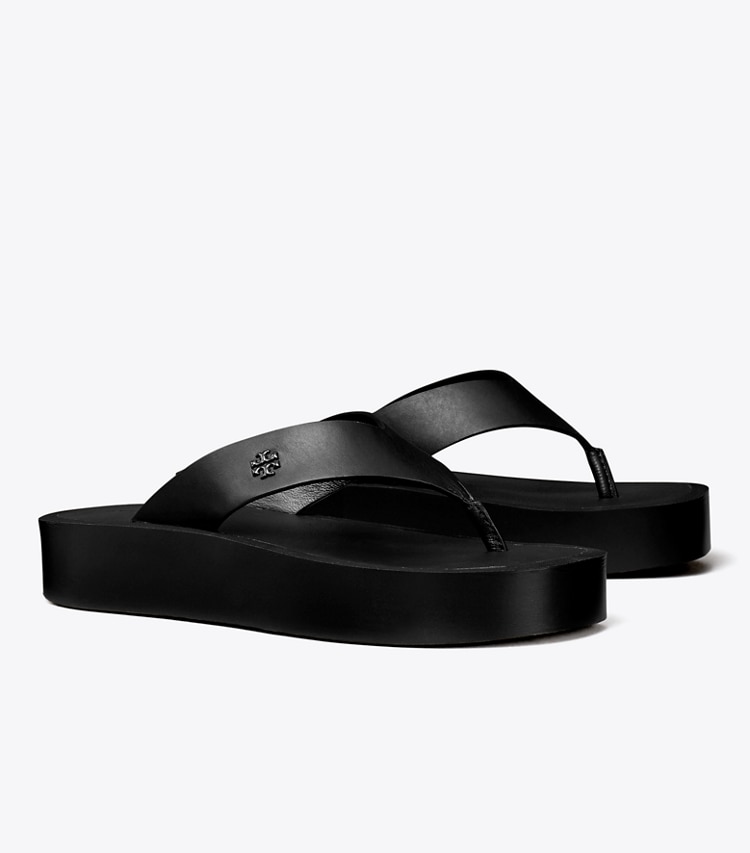 Tory Burch designer サンダル プラットフォーム ビーチサンダル in Black / Black angle