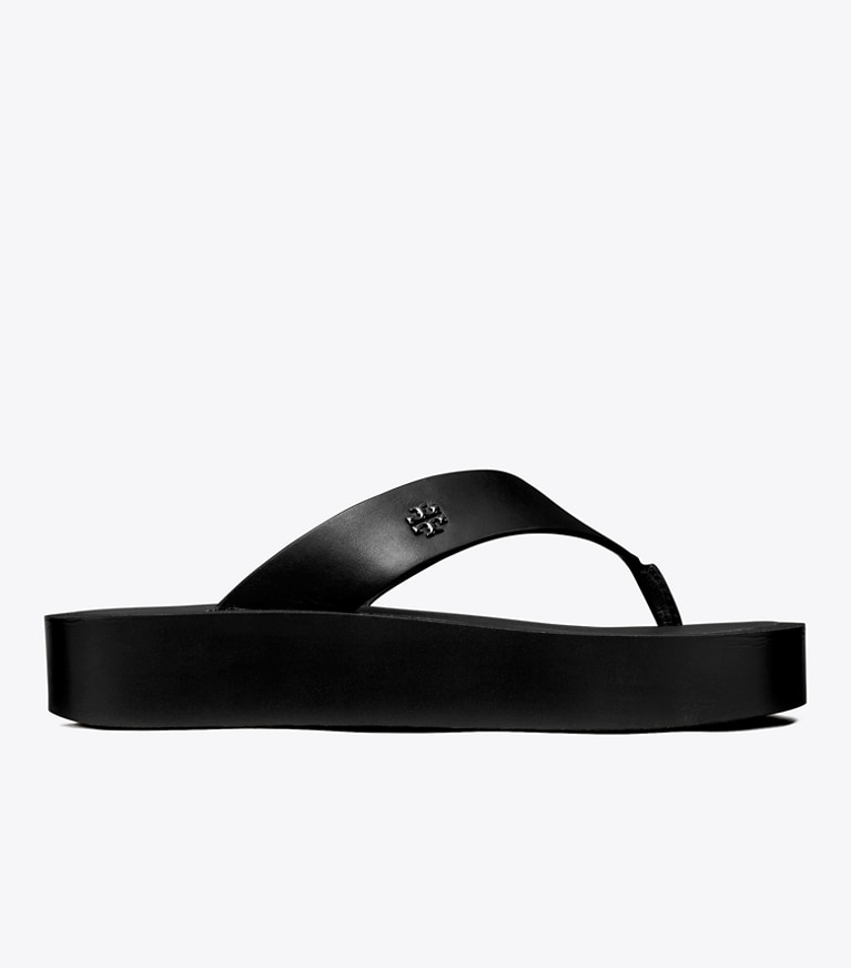 Tory Burch designer サンダル プラットフォーム ビーチサンダル in Black / Black angle