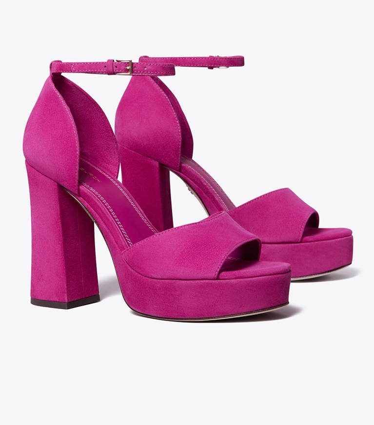 Tory Burch designer sandals Platform Sandal in FUCHSIA angle