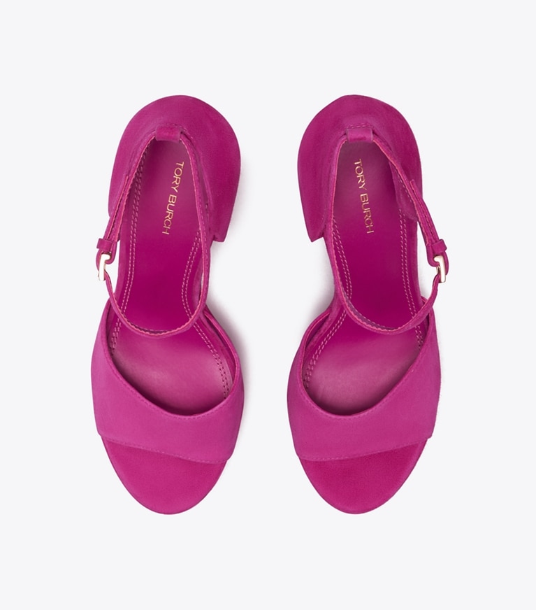 Tory Burch designer sandals Platform Sandal in FUCHSIA angle