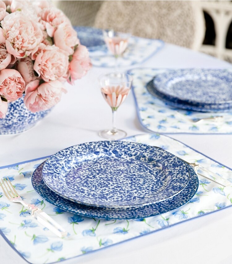 Tory Burch diseñador artículos de mesa & cristalería Plato llano de loza esponjosa, set de 2 en Sponge editorial
