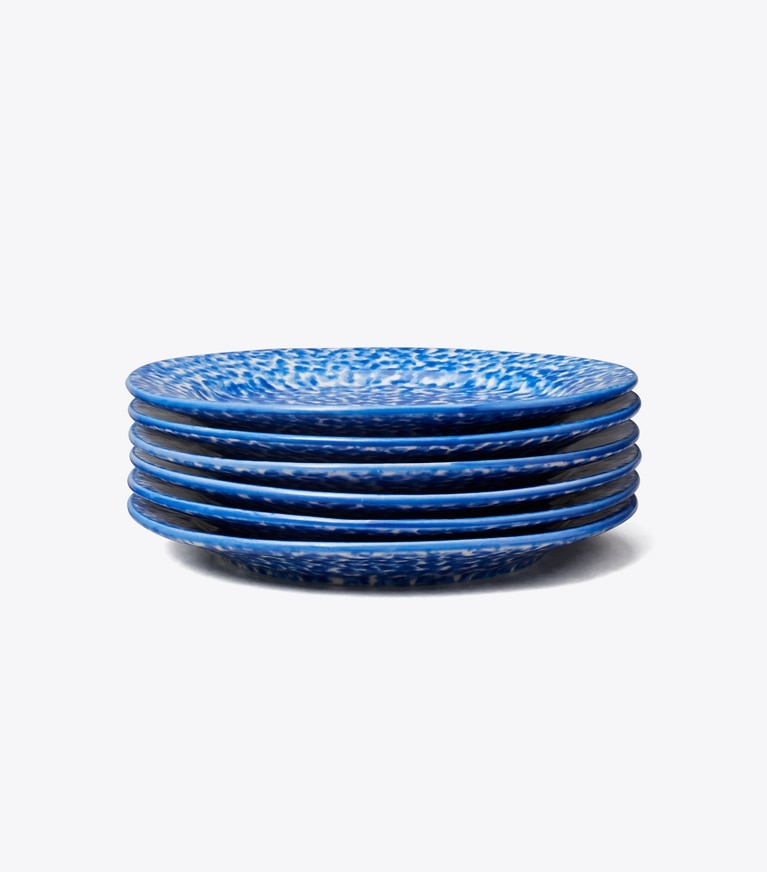 Tory Burch diseñador artículos de mesa & cristalería Plato para canapés de loza esponjada, set de 6 en SPONGE PRINT grupo
