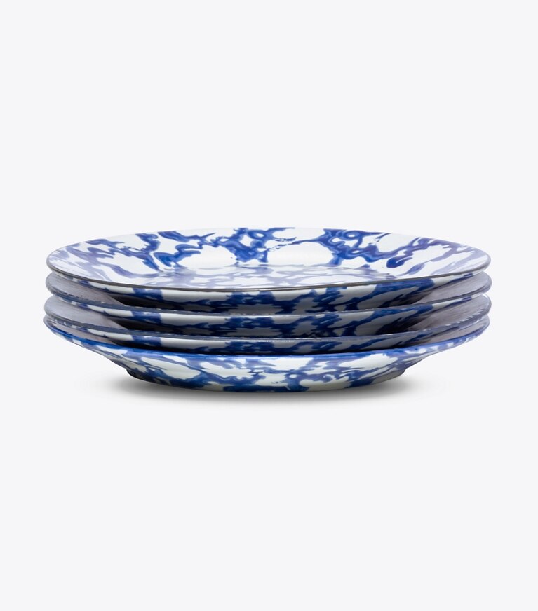 Tory Burch diseñador artículos de mesa & cristalería Plato para ensalada de loza esponjada, set de 4 en Smoke Ring grupo