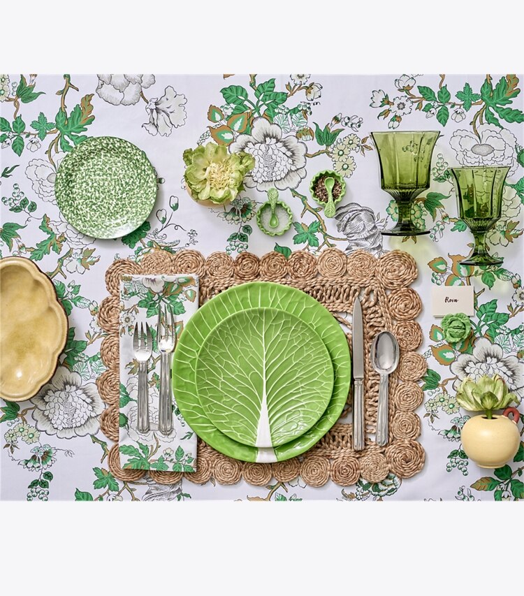 Tory Burch diseñador artículos de mesa & cristalería Plato para ensalada de vajilla con borde ondulado, set de 4 en Green editorial