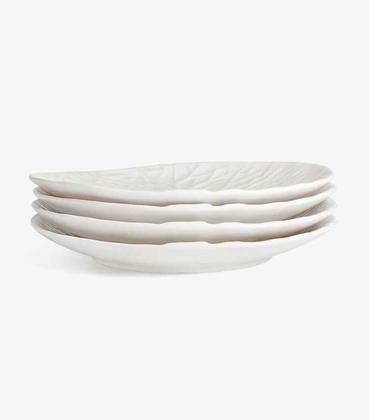 Tory Burch diseñador artículos de mesa & cristalería Plato para ensalada de vajilla con borde ondulado, set de 4 en White grupo