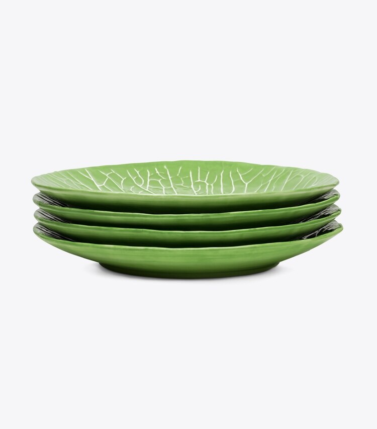Tory Burch diseñador artículos de mesa & cristalería Plato para ensalada de vajilla con borde ondulado, set de 4 en Green grupo