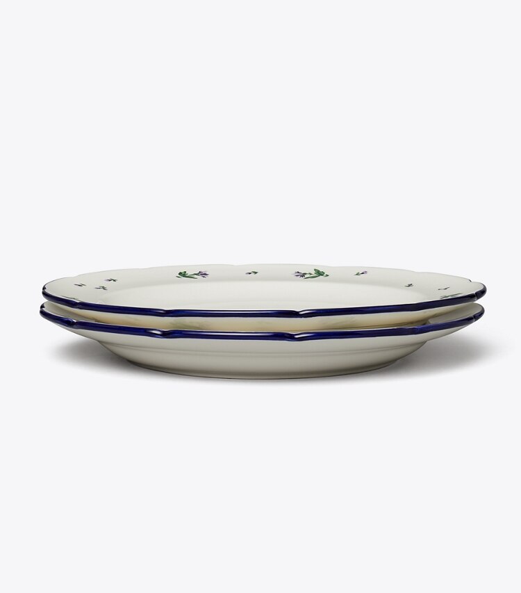 Tory Burch diseñador artículos de mesa & cristalería Plato playo Jolie Fleur, set de 2 en NEW IVORY grupo