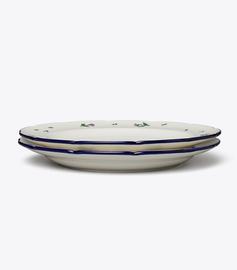Tory Burch diseñador artículos de mesa & cristalería Plato playo Jolie Fleur, set de 2 en NEW IVORY grupo