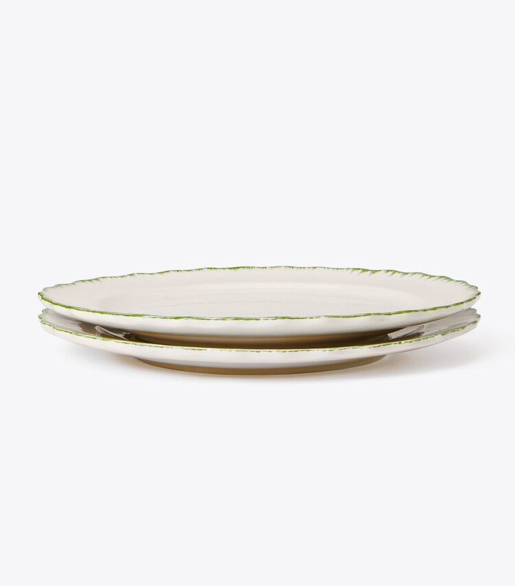 Tory Burch diseñador artículos de mesa & cristalería Plato playo Oiseau, set de 2 en White/Green grupo