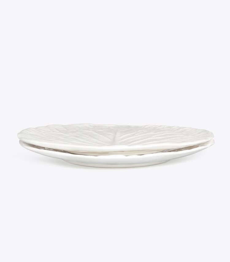 Tory Burch diseñador artículos de mesa & cristalería Platos de cena de vajilla con borde ondulado, set de 2 en White grupo