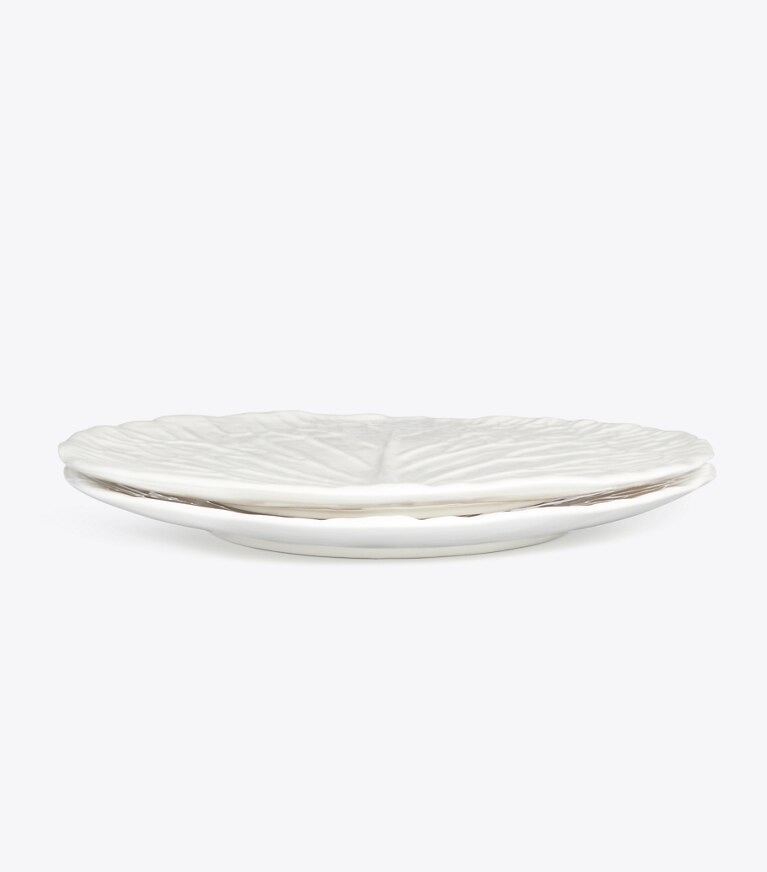 Tory Burch diseñador artículos de mesa & cristalería Platos de cena de vajilla con borde ondulado, set de 2 en White grupo