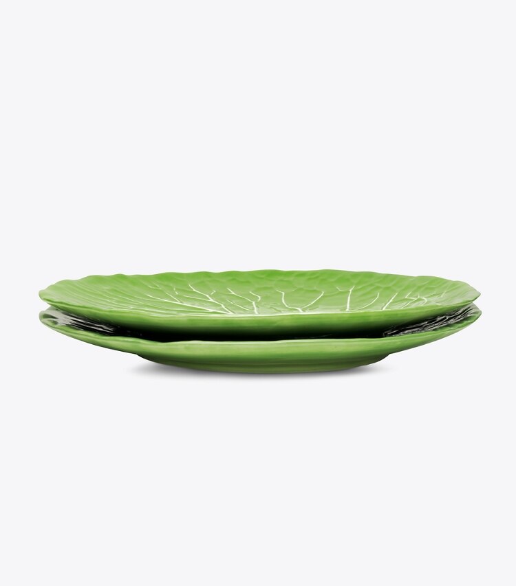 Tory Burch diseñador artículos de mesa & cristalería Platos de cena de vajilla con borde ondulado, set de 2 en Green grupo