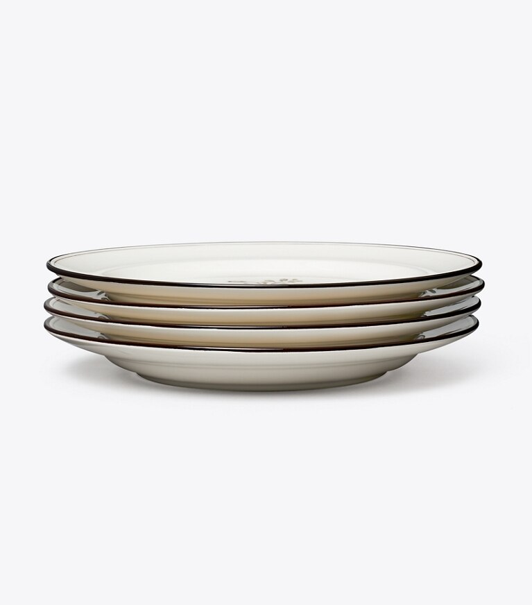 Tory Burch diseñador artículos de mesa & cristalería Platos de ensalada con flores lilas, set de 4 en White ángulo
