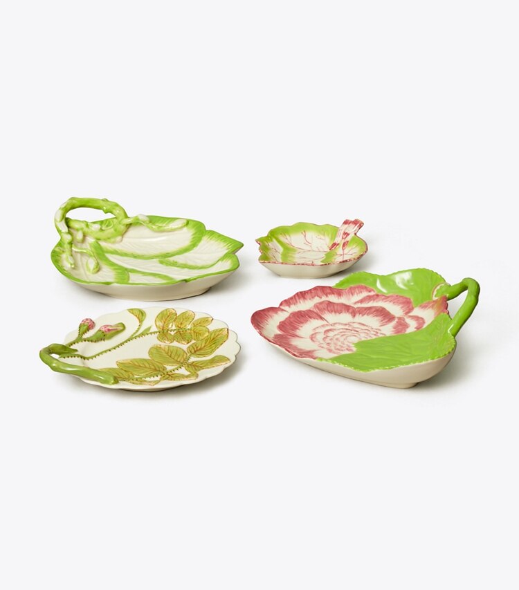 Tory Burch diseñador artículos de mesa & cristalería Platos decorativos con hojas, set de 4 en Multi ángulo