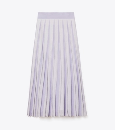 Tory Burch designer bottoms Pleated Cotton Skirt in Lilac front