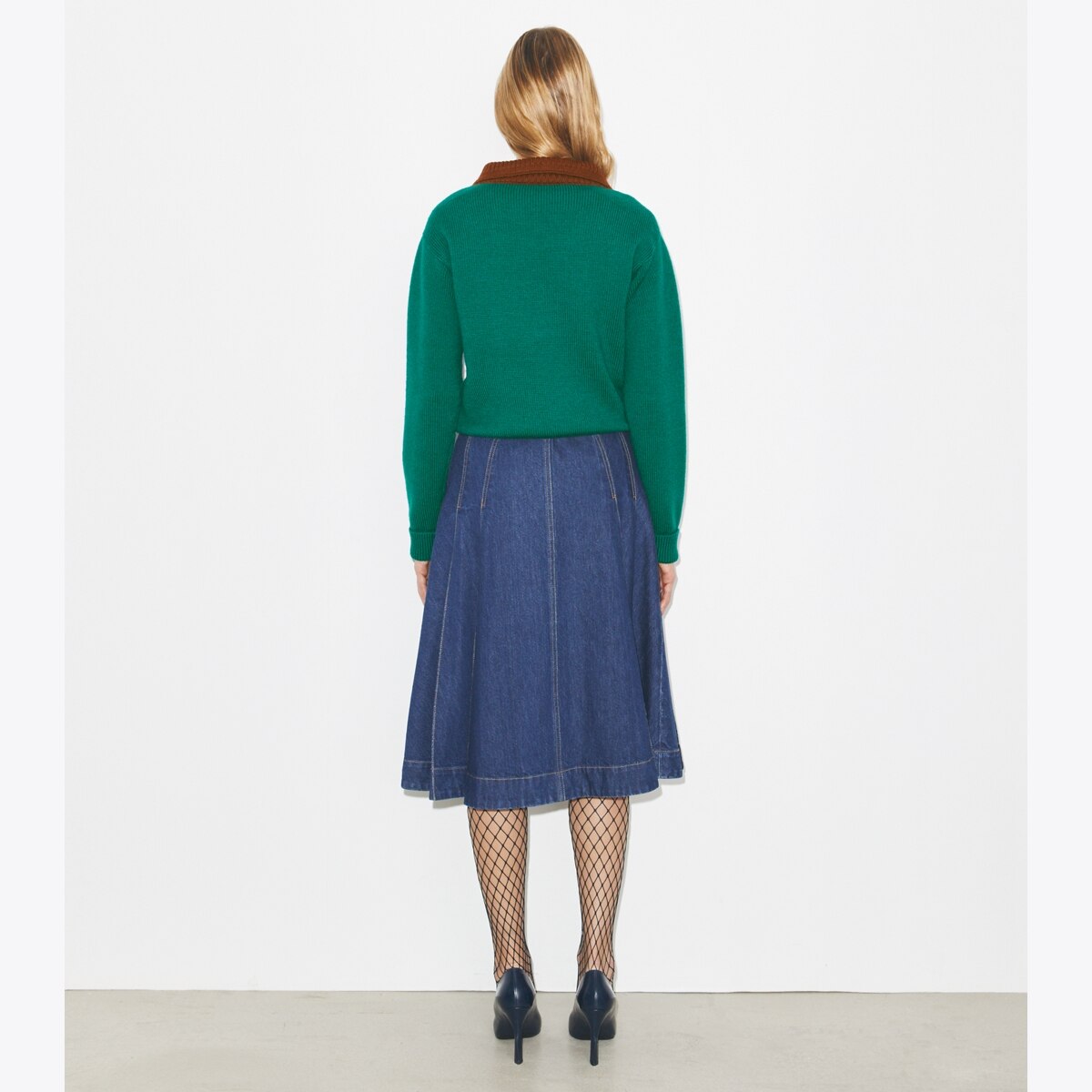 Pleated Denim Skirt: Women's Designer Bottoms | Tory Burch
