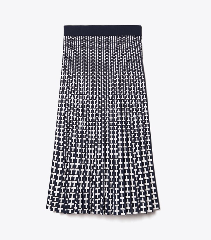 Pleated Jacquard Tech Knit Skirt: Women's Designer Bottoms | Tory Sport