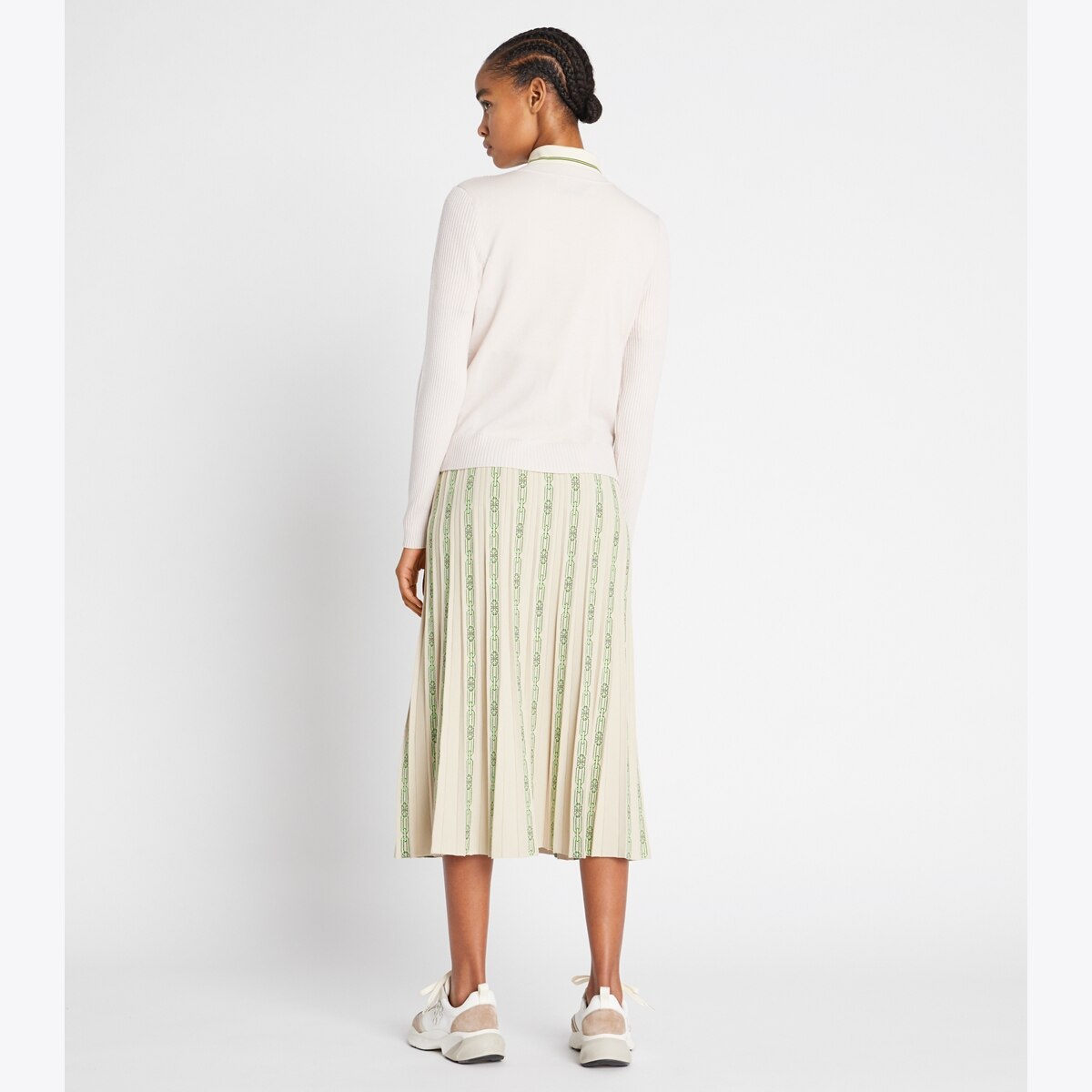 Pleated Jacquard Tech Knit Skirt: Women's Designer Bottoms