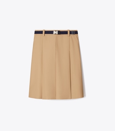 Tory Burch designer ボトムス プリーツ ナイロン スカート in Khaki front