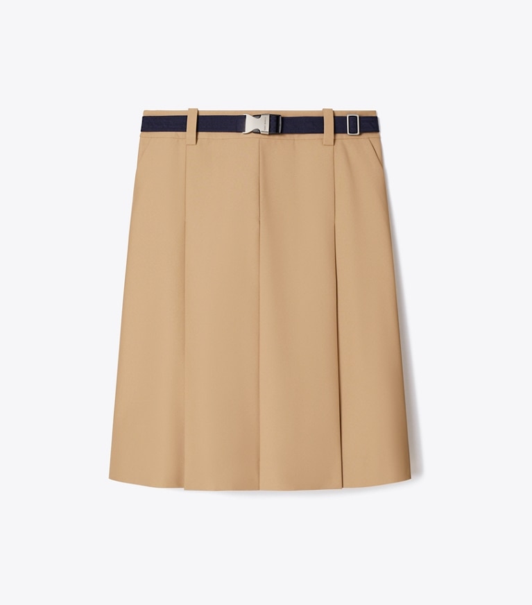 Tory Burch designer ボトムス プリーツ ナイロン スカート in Khaki front