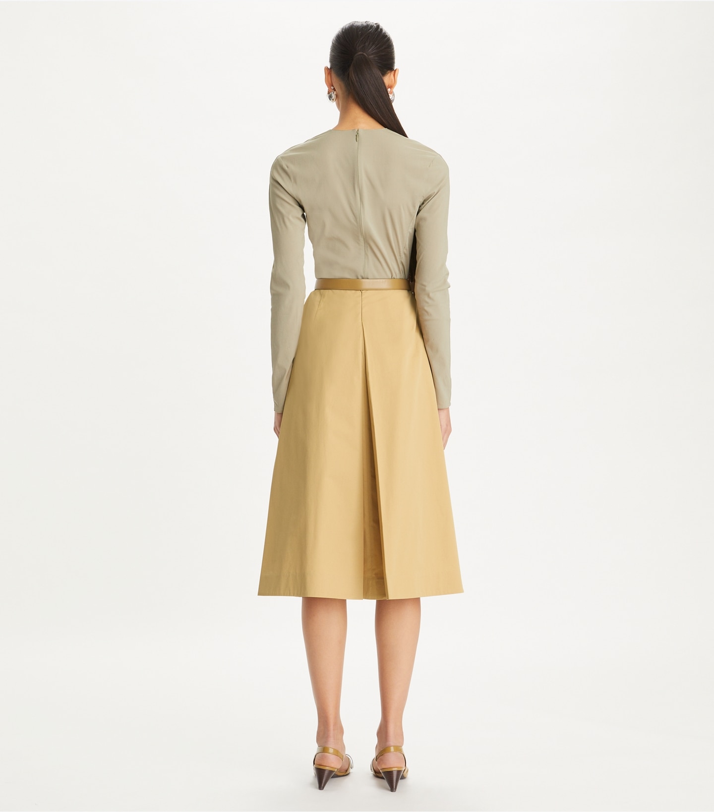 Pleated Poplin Skirt