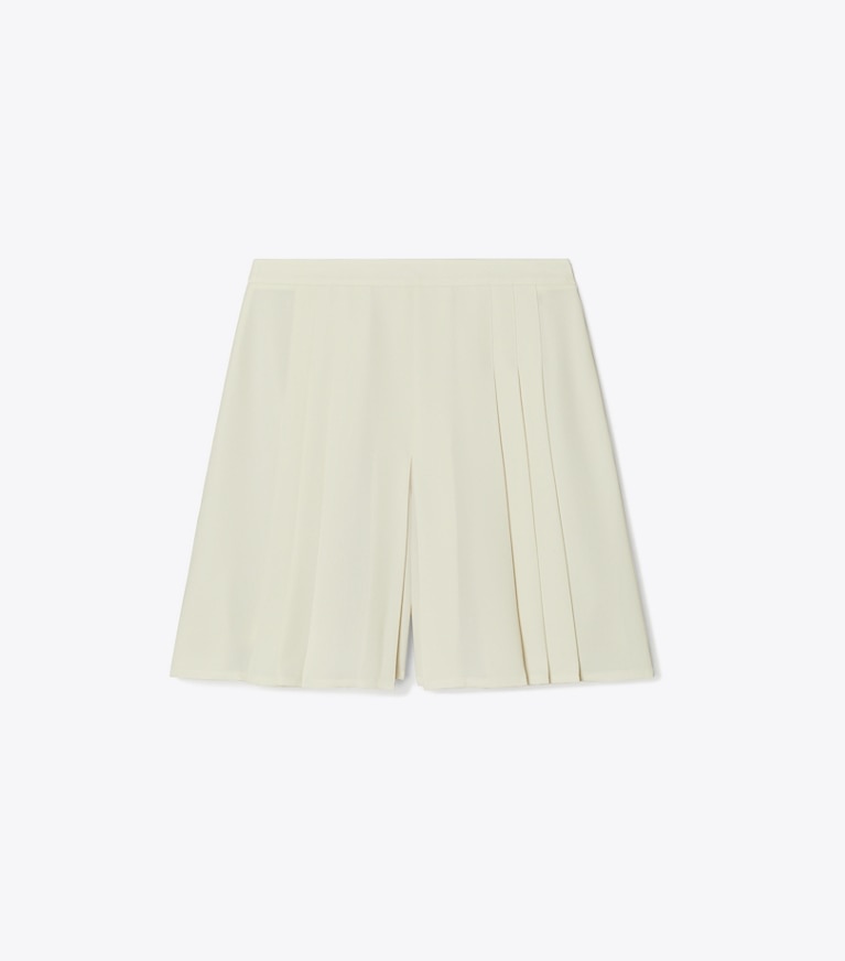 Tory Sport designer unterteile Pleated Short in Parchment White front