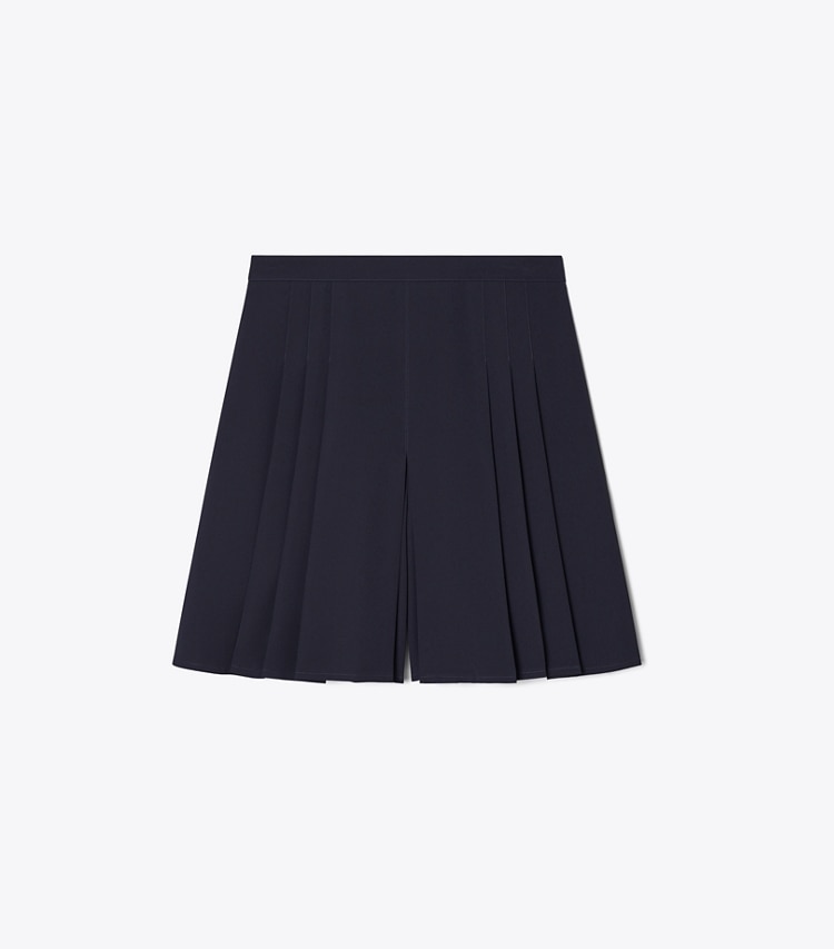 Tory Sport designer bottoms Pleated Short in Midnight Ink front