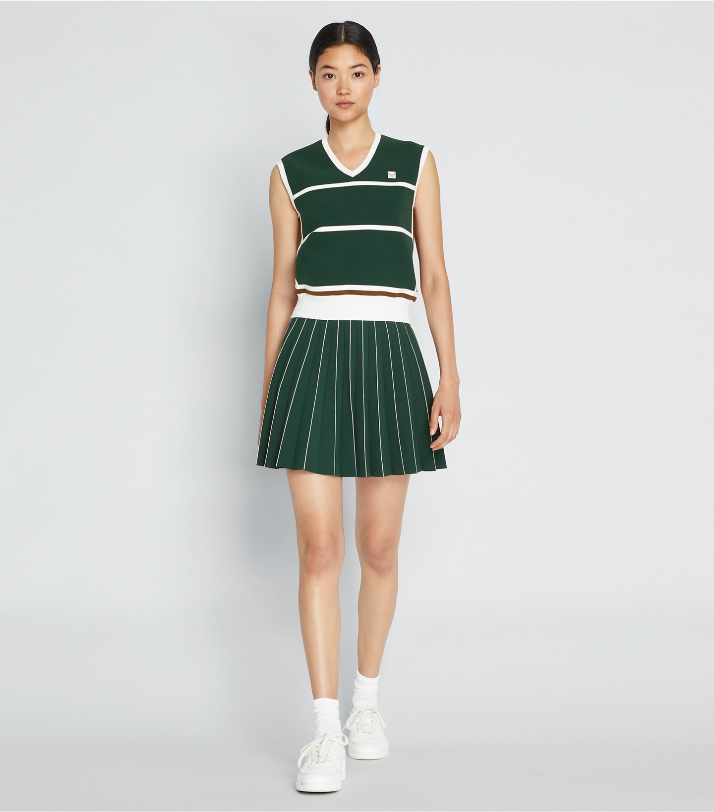 Pleated Tech Knit Skirt