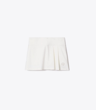 Tory Burch designer bottoms Pleated Tennis Skirt in Snow White front