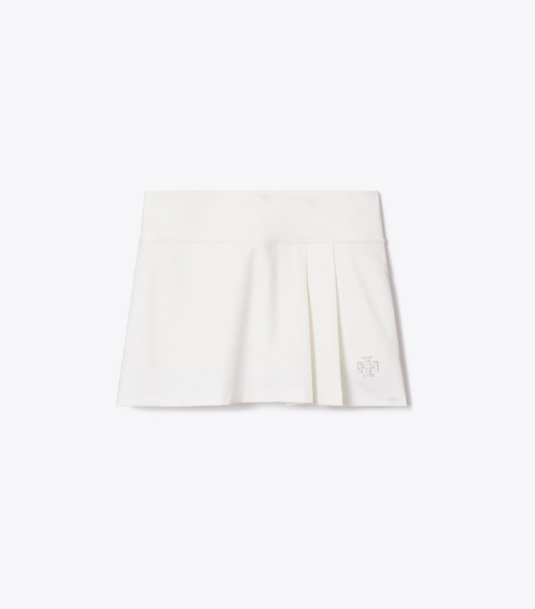 Tory Burch designer bottoms Pleated Tennis Skirt in Snow White front
