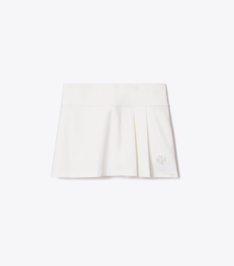 Tory Burch designer bottoms Pleated Tennis Skirt in Snow White front