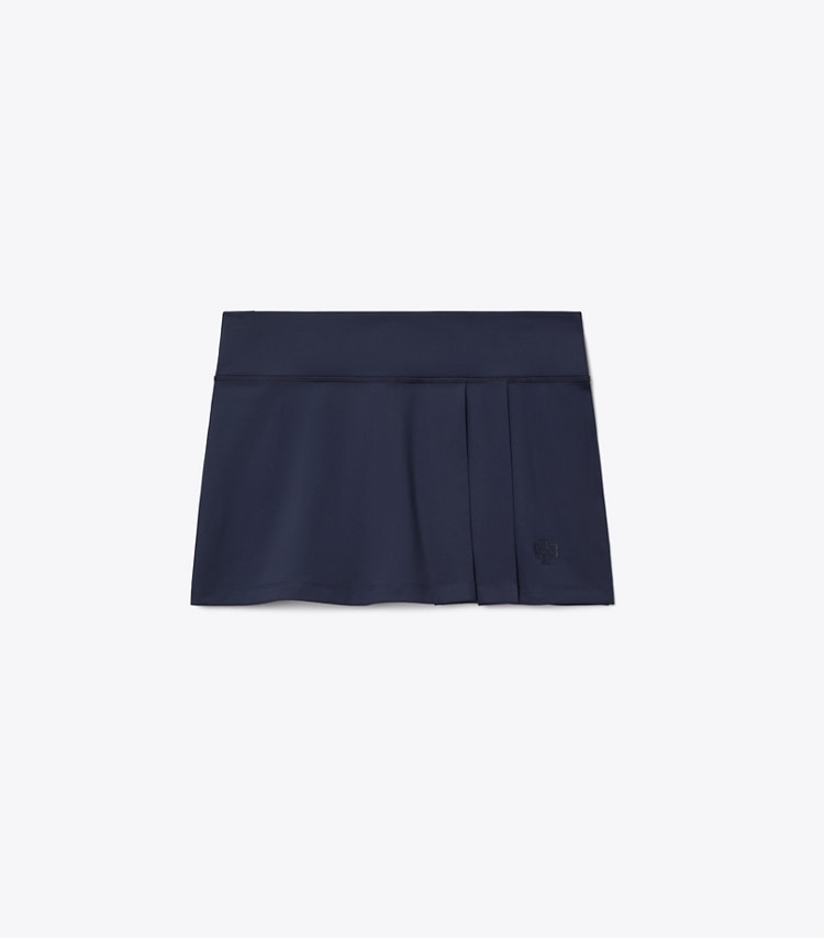 Tory Burch designer bottoms Pleated Tennis Skirt in Medium Navy front
