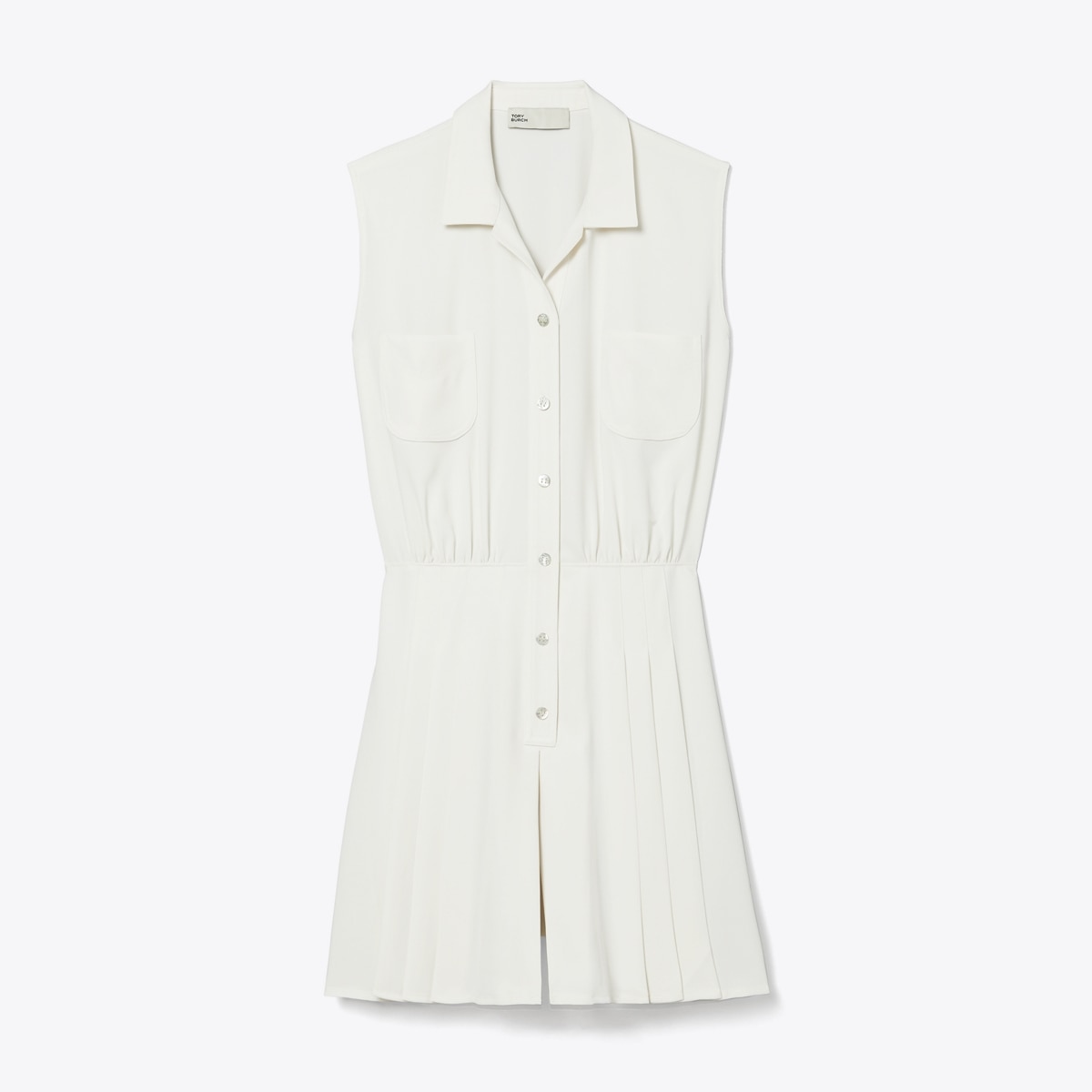 Pleated Twill Dress: Women's Designer Jumpsuits & Rompers
