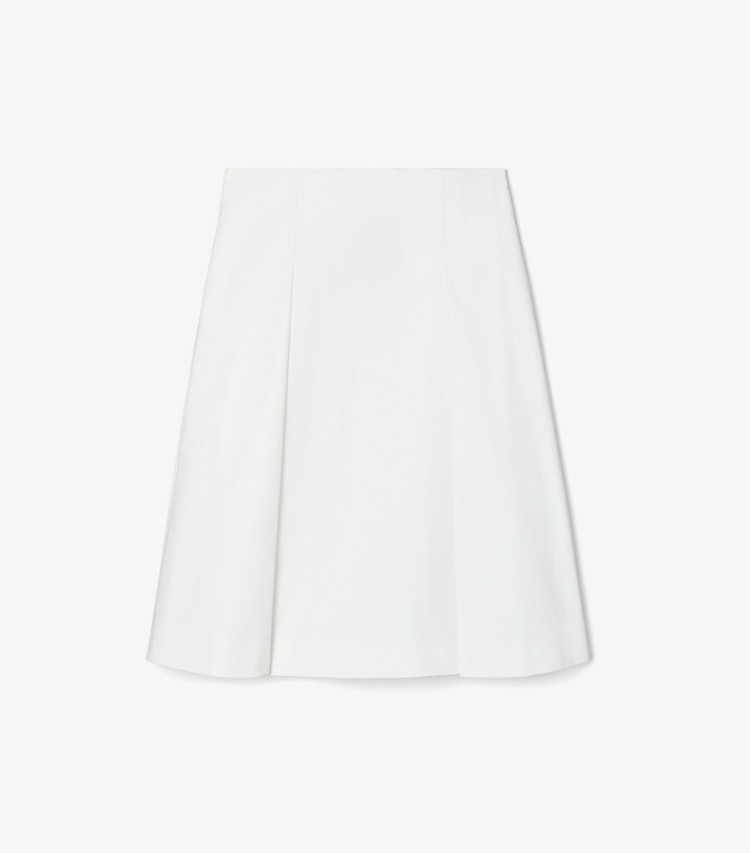 Tory Burch designer bottoms Pleated Twill Skirt in White front