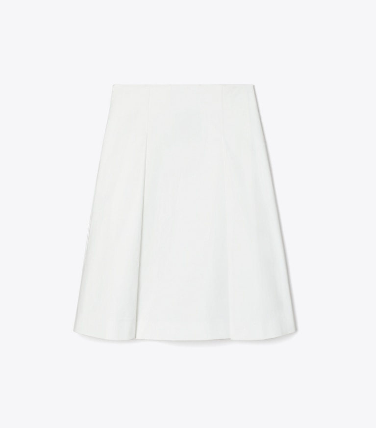 Tory Burch designer bottoms Pleated Twill Skirt in White front