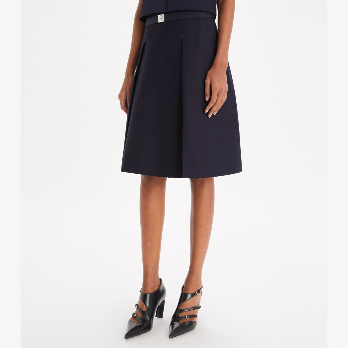 Pleated Twill Skirt: Women's Clothing | Bottoms | Tory Burch EU
