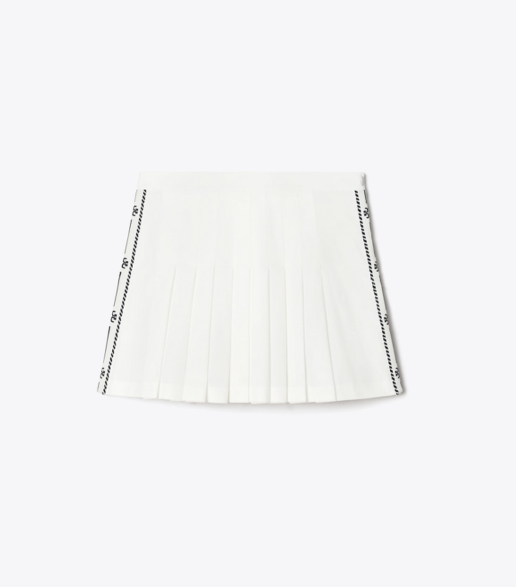 Tory Sport designer bottoms Pleated Twill Tennis Skirt in Snow White front