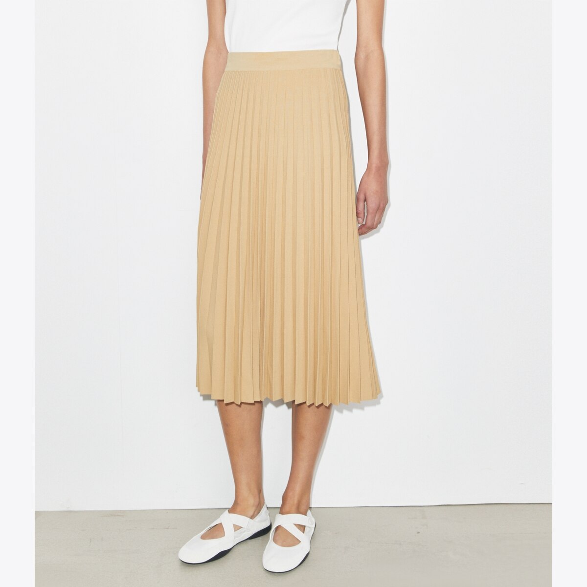 Pleated Viscose Skirt: Women's Designer Bottoms | Tory Burch